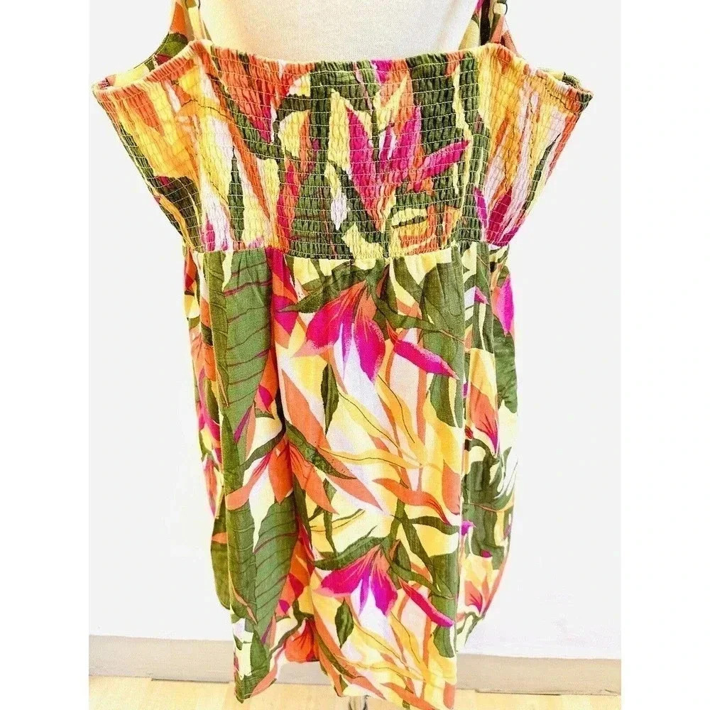 NWT REWIND Women Sleeveless Pullover V-Neck Smocked Back Keyhole Dress Size 2X - Picture 9 of 13